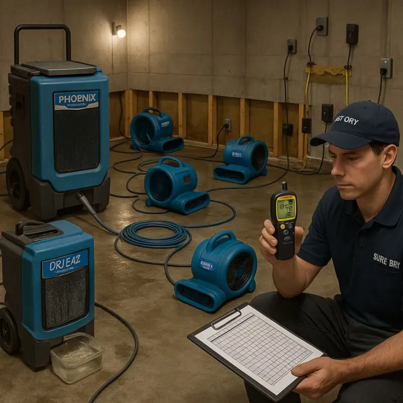 Structural Drying and Dehumidification process in Camuy, PR